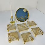 هفتسین بابونه کرمی ورق طلا مربعی